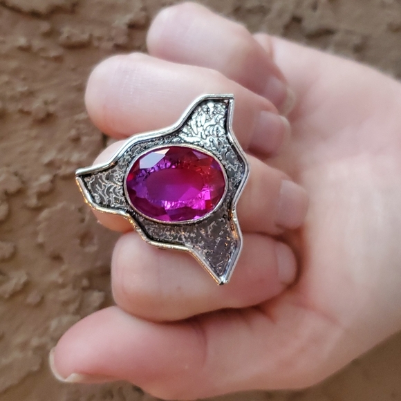 New Unique Bi-Color Tourmaline 925 Silver Ring. - Picture 15 of 16